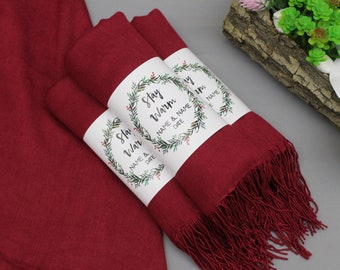 Pashmina Borgonha, Lenço Pashmina, Xale Pashmina Personalizado, Xale para Noiva, Lenço de Casamento, Pashmina para Casamento, Xale para Presente de Casamento