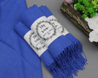 Blue Pashmina, Custom Pashmina Shawl Wedding, Bachelorette Party Favors, Pashmina Scarf, Wedding Shawl, Pashmina Wrap, Bridesmaid Shawl