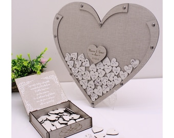 Heart Wedding Guest Book Alternative, Rustic Wedding Guest Book, Rustic Wedding Decor, Custom Drop Box, Wood Guest Book, Unique Guest Book
