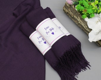 Paarse Pashmina sjaal, bruidssjaal, gepersonaliseerde Pashmina, Pashmina sjaal, Pashmina Wrap, Pashmina sjaal voor bruiloft, bruidsmeisje sjaal,