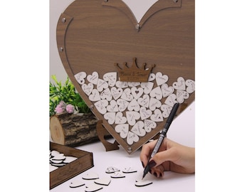 Heart Wedding Guest Book Alternative, Rustic Wedding Guest Book, Rustic Wedding Decor, Custom Drop Box, Wood Guest Book, Unique Guest Book