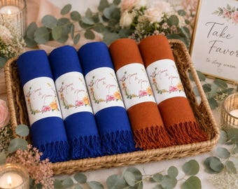 20 pcs and More Pashmina Shawl Wedding, Wedding Shawl Favors for Guests in Bulk, Bridesmaid gifts , Bridal Shower Favors, Pashmina Scarf