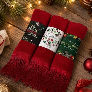 Personalized Christmas Wedding Favors, Christmas Shawl Favors, Christmas Gifts For Guests, New Year Gifts, Happy Holidays Favors, image 3
