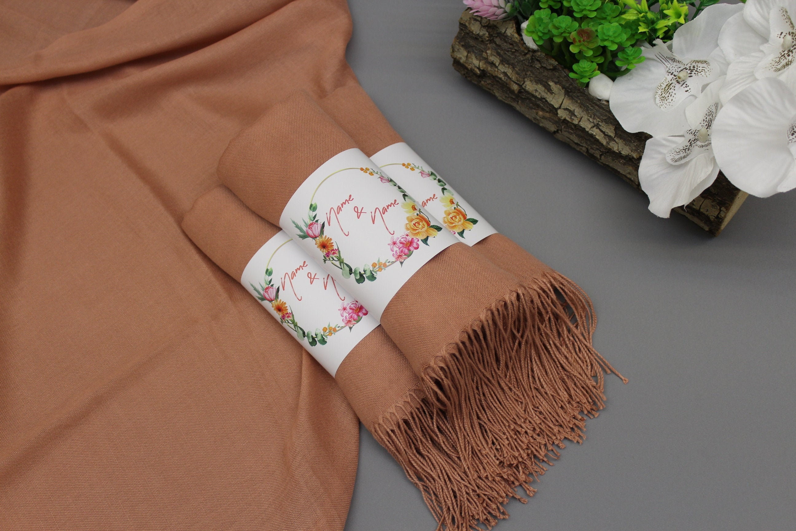 rose gold pashmina shawl
