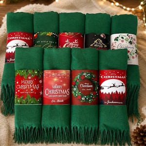 Personalized Christmas Wedding Favors, Christmas Shawl Favors, Christmas Gifts For Guests, New Year Gifts, Happy Holidays Favors, image 4