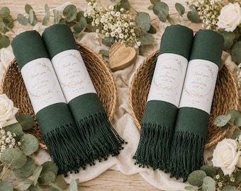 Forest Green Pashmina, Pashmina Shawl, Personalized Shawl, Wedding Scarf, Bridesmaid Shawl, Pashmina Wrap, Shawls for Wedding, Wedding Shawl
