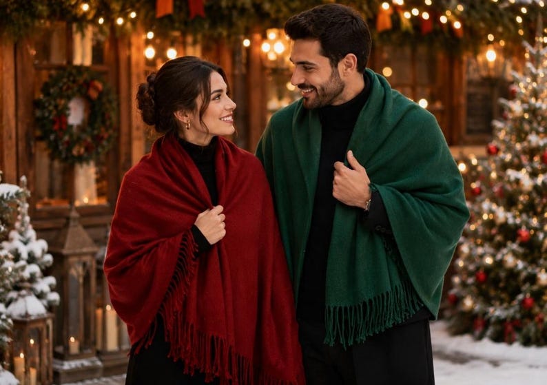 Personalized Christmas Wedding Favors, Christmas Shawl Favors, Christmas Gifts For Guests, New Year Gifts, Happy Holidays Favors, image 2