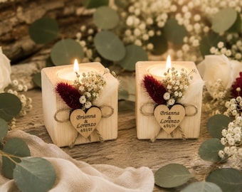 Bomboniere personalizzate per gli invitati al matrimonio, decorazioni rustiche per matrimoni, bomboniere per addio al nubilato, regalo per baby shower, regalo per battesimo, candela commemorativa