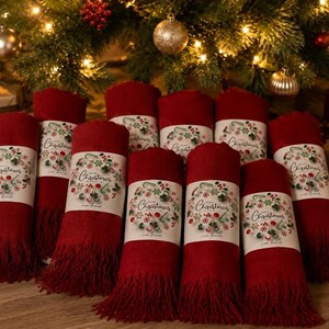Personalized Christmas Wedding Favors, Christmas Shawl Favors, Christmas Gifts For Guests, New Year Gifts, Happy Holidays Favors, image 6