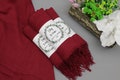 Burgundy Pashmina, Pashmina Scarf, Personalized Pashmina Shawl, Bridal Shawl Wrap, Wedding Scarf, Pashmina for Wedding, Wedding Gift Shawl product logo