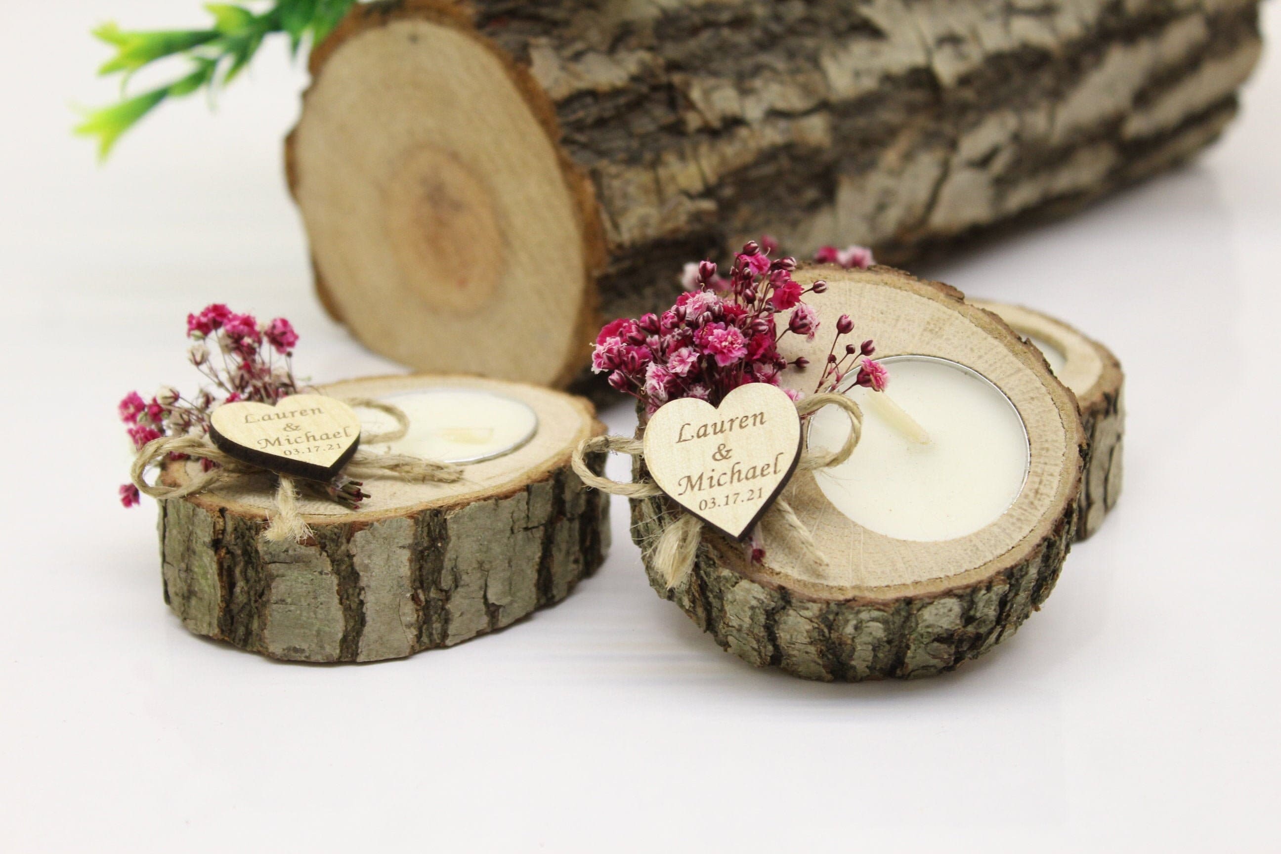 ▷ Vela personalizada madera Modelo Juntos Detalles boda ❤