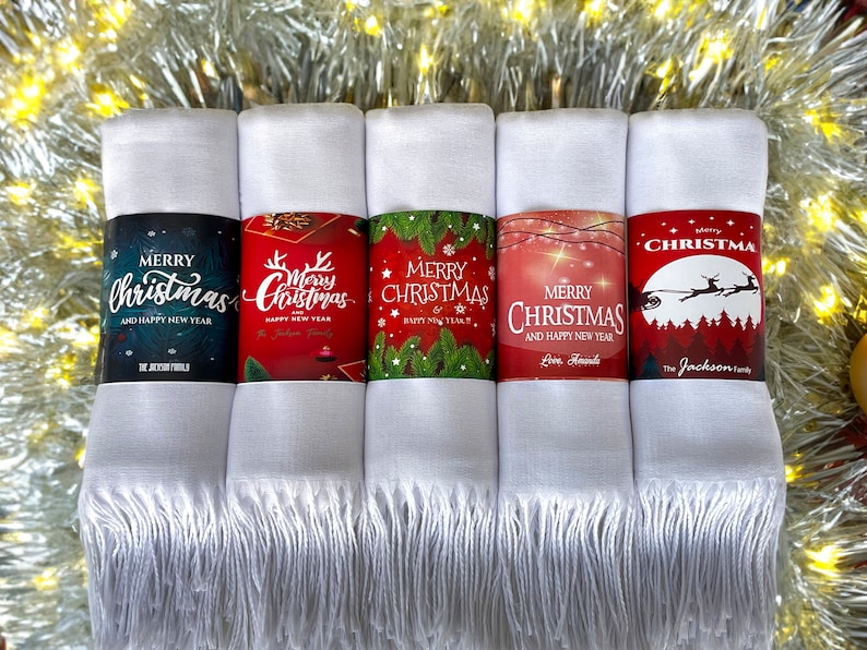 Personalized Christmas Wedding Favors, Christmas Shawl Favors, Christmas Gifts For Guests, New Year Gifts, Happy Holidays Favors, image 8
