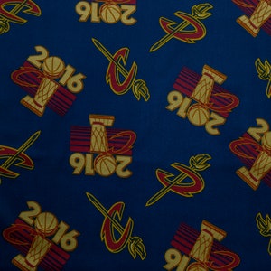 Cleveland Cavaliers Fabric by the Yard - blue 2016 Championship