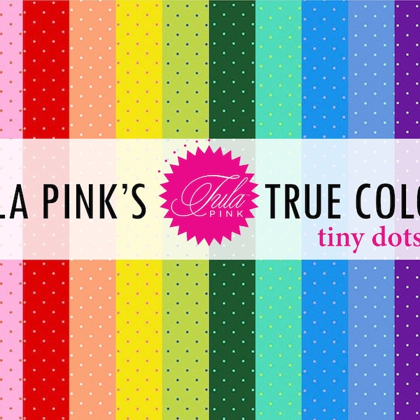 Tula Pink Cotton Fabric by the Yard - Tula Pink True Colors Tiny Dots Collection from Free Spirit