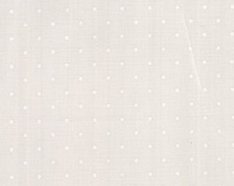Dots White on White Cotton Fabric by the Yard - Modern Background Paper Pindot White Fog - Zen Chic for Moda 1588-22