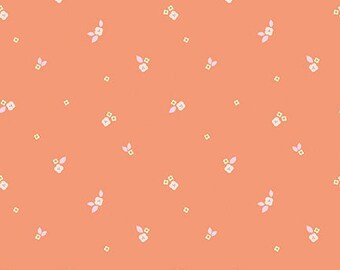 Floral Cotton Fabric by the Yard - Community Ditsy Coral - Riley Blake C11105-CORAL