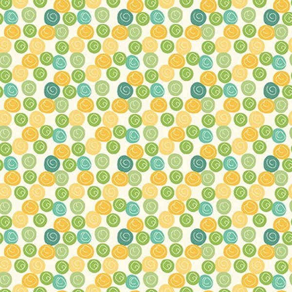 Eat Your Veggies Cotton Fabric by the Yard - Eat Your Veggies! Dots Yellow - Riley Blake C11117-YELLOW