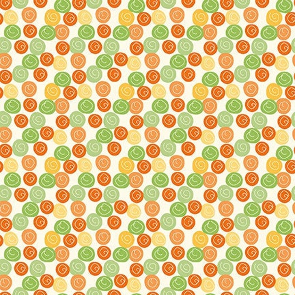 Eat Your Veggies Cotton Fabric by the Yard - Eat Your Veggies! Dots Orange - Riley Blake C11117-ORANGE