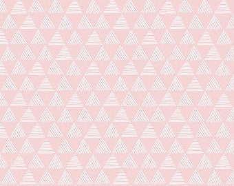 Blender Cotton Fabric by the Yard - Purrfect Day Triangles Pink - Riley Blake C9904-PINK