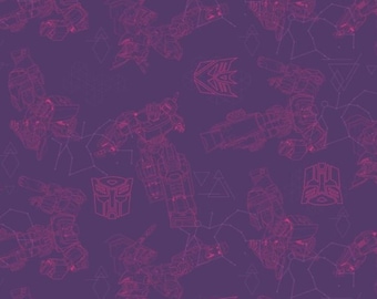 Transformers Fabric by the Yard - Interstellar Purple - Camelot 95020202-1