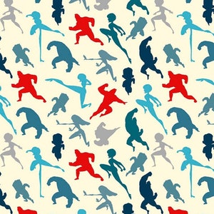 The Incredibles Cotton Fabric by the Yard - Incredibles Silhouettes Cream - Springs Creative 65775