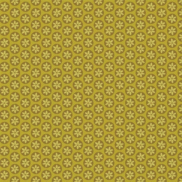 Wildflower Cotton Fabric by the Yard - Wildflower Daisy Dot Chartreuse - Camelot 2240204WM-2