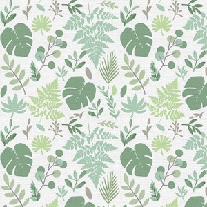 Boho Baby Cotton Fabric by the Yard - Jungle Baby Forest Leaves - Paintbrush Studio 120-21943