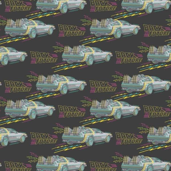 Back to the Future Cotton Fabric by the Yard - No Roads Gray - Camelot 96330103-1