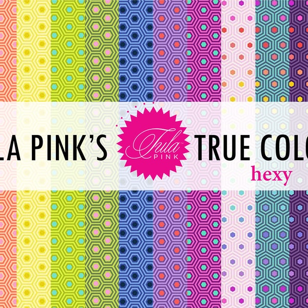 Tula Pink Cotton Fabric by the Yard - Tula Pink True Colors Hexy Collection from Free Spirit