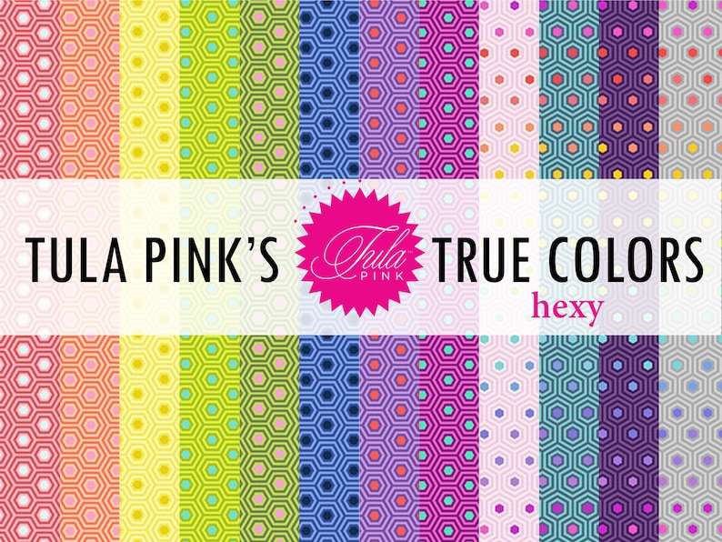 Tula Pink Cotton Fabric by the Yard Tula Pink True Colors Hexy Collection from Free Spirit Bild 1