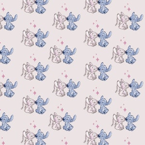 Lilo and Stitch Cotton Fabric by the Yard - Stitch Blogger Stitch You Are What You Love Blush - Camelot 85240403-1