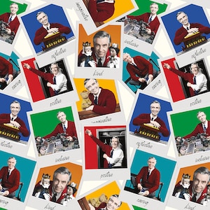 Mister Rogers Cotton Fabric by the Yard - Mister Rogers Neighborhood Main White - Riley Blake CD11460-WHITE