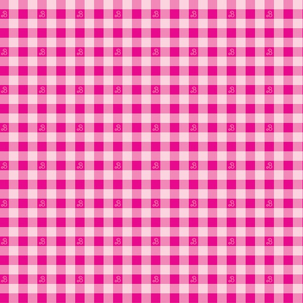 Barbie Cotton Fabric by the Yard - Barbie World Collection Barbie Gingham Hot Pink - Riley Blake C15024-HOTPINK