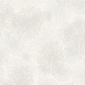 Floral Cotton Fabric by the Yard - Floral Elements Chalk - Art Gallery FE-548