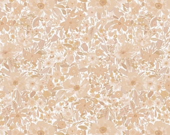 Floral Cotton Fabric by the Yard - Willow Evening Haze Linen - Clara Jean for Dear Stella DCJ3020-LINEN