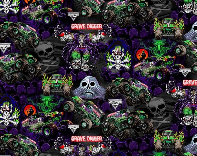 Monster Jam Rug Monster Jam Fabric by the Yard - Grave Digger - Sykel 10259 - Etsy