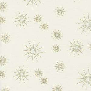 Zen Chic Modern Cotton Fabric by the Yard - Shimmer Stars Ivory Metallic - Zen Chic for Moda 1844-11M