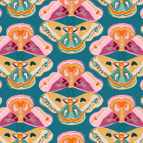 Modern Butterfly Cotton Fabric by the Yard - Curio Wings Mermaid - Melody Miller for Ruby Star Society RS0059-14