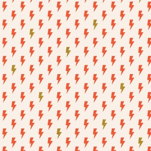 Lightning Bolt Cotton Fabric by the Yard - East Coast Hot Strike Flame Metallic - Megan Kampa for Cotton + Steel MK105-FL4M