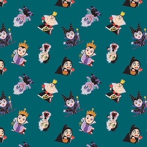 Disney Cotton Fabric by the Yard - It&#39;s a Small World Collection - Villains Gather - Camelot 85130502-1