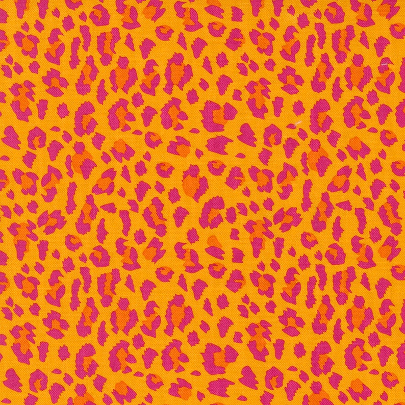Bright Leopard Cotton Fabric by the Yard Jungle Paradise Etsy