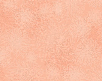 Floral Cotton Fabric by the Yard - Floral Elements Sweet Peach - Art Gallery FE-550