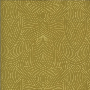 Geometric Cotton Fabric by the Yard - Dwell in Possibility Nouveau Umber Metallic  - Gingiber for Moda 48316-32M