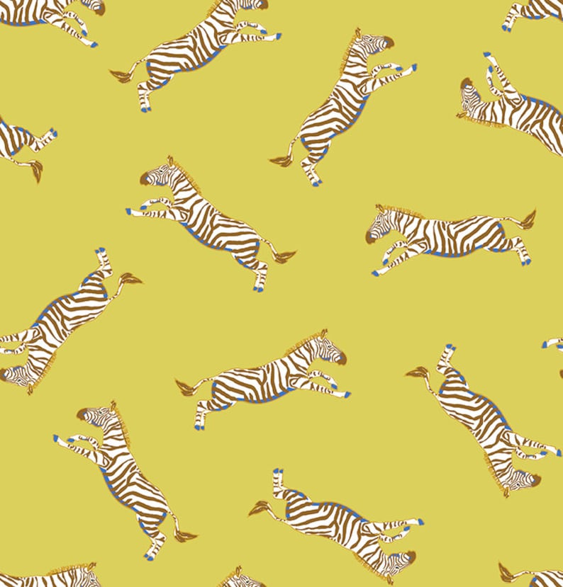 Zebra Cotton Fabric by the Yard Wild Expedition Tossed Zebra Etsy