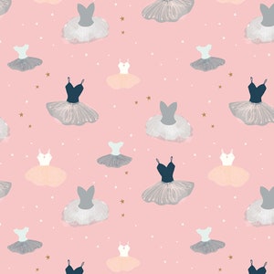 Ballerina Cotton Fabric by the Yard - Spin & Twirl Dresses Frosting Sparkle - Riley Blake C11611-FROSTING