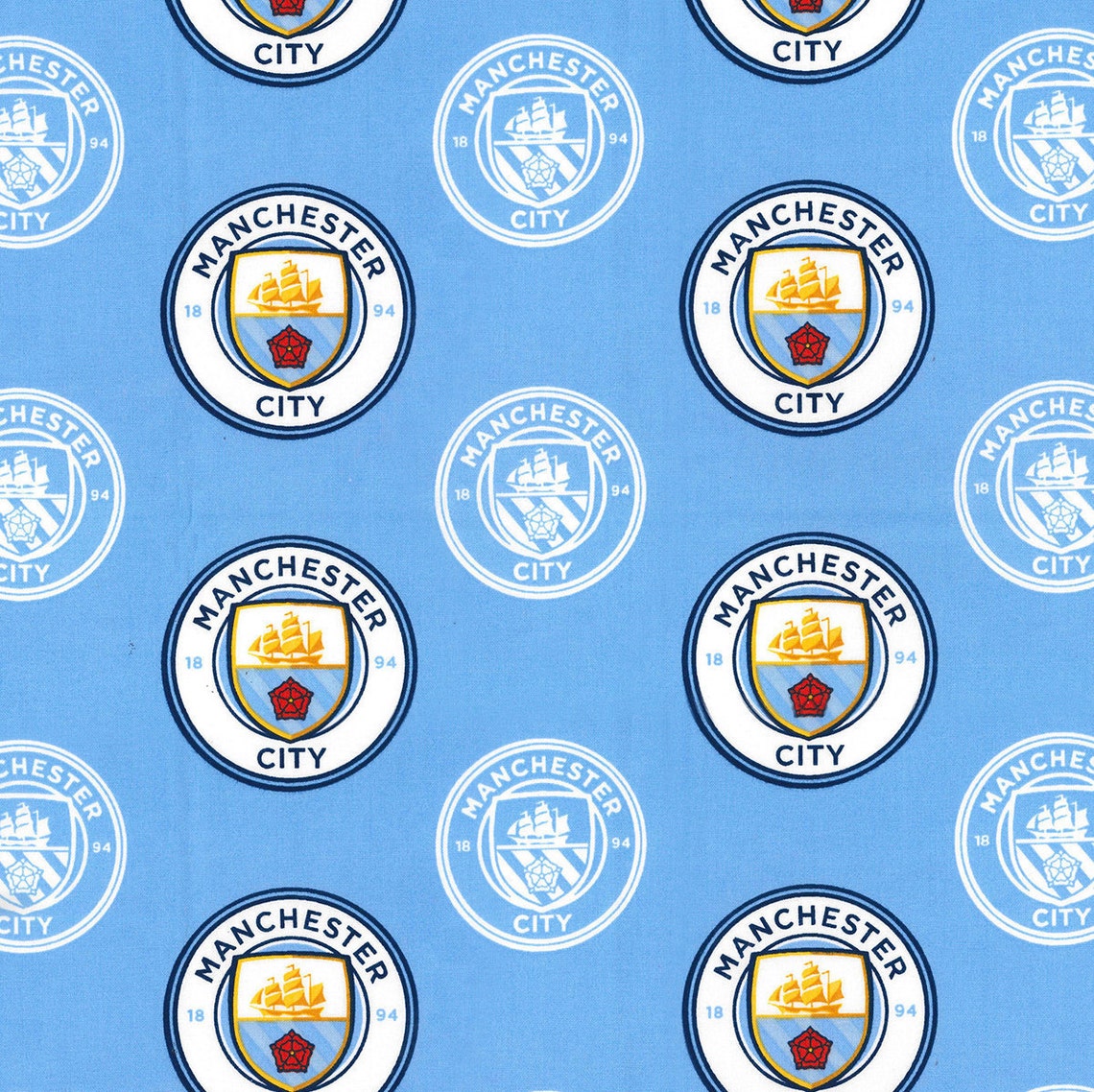 Manchester City Football Club Fabric by the Yard United | Etsy