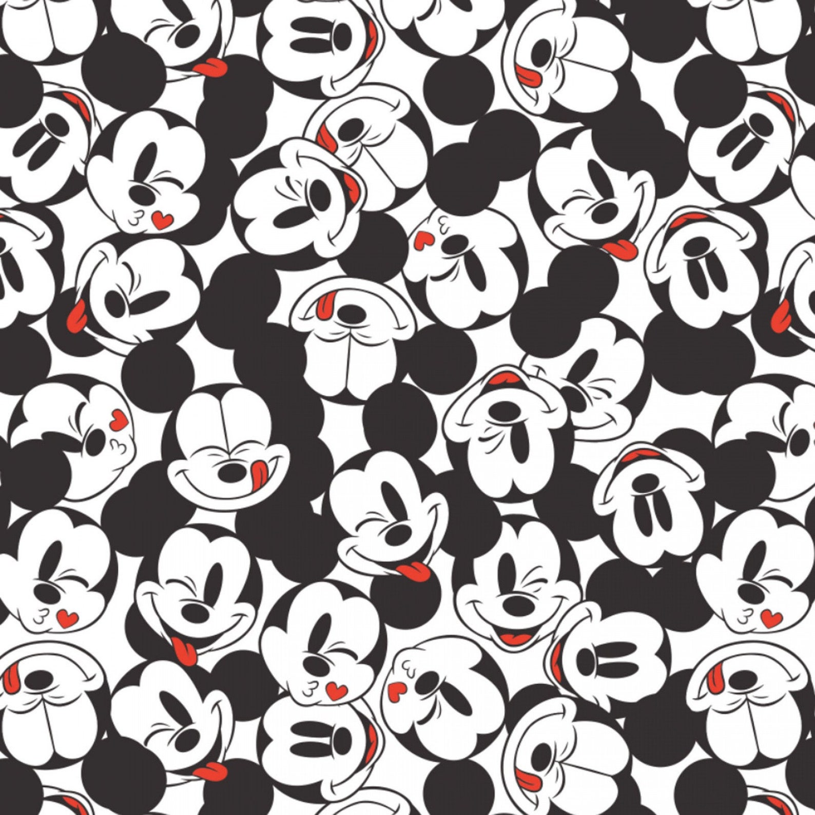 Mickey Mouse Cotton Fabric by the Yard Mickey Tossed Stack - Etsy