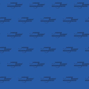 Mister Rogers Cotton Fabric by the Yard - Mister Rogers Neighborhood Logo Blue - Riley Blake C11462-BLUE