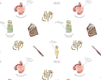 Tela de algodón de Harry Potter cortada a medida - Oddities White - Camelot 23800525-4