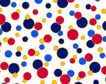 Patriotic Cotton Fabric by the Yard - Proud & True Dots White - QT Fabrics 1649-29480-Z
